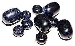 Бусини АВАРТЮРИН СИНІЙ, мікс 8х12 мм, 7х3мм (46 шт) 5_30_6а2