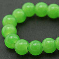 Бусини пофарбовані "желе", 6 мм, зелений (136 шт) УТ000007237