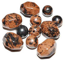 Бусини ОБСІДІАН МАХАГОН, гранні, мікс 8х12 мм, 7 мм (46 шт.) 5_30_8а1