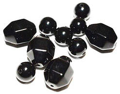 Бусини АГАТ ЧОРНИЙ, гранні, мікс 8х12 мм, 7 мм (46 шт.) 5_30_9а1