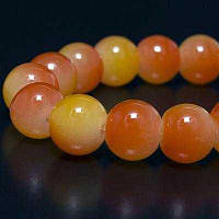 Бусини пофарбований мармур, 6 мм, жовтогарячий (136 шт)УТ0003257