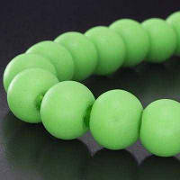 Бусини скло неон 8 мм 104 шт. прогумовані зелений Уцінка
