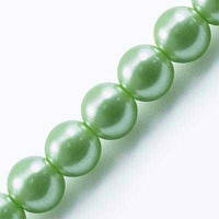 Бусини скло (перли), глянсові, круглі, 10 мм, аквамарин (85 шт.) УТ0027919