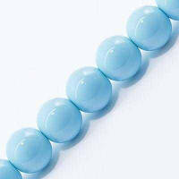 Бусини скло (перли), глянсові, круглі, 10 мм, блакитний (85 шт.) БА000000991