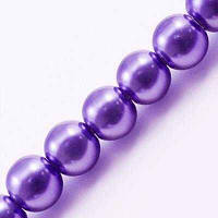 Бусини скло (перли), глянсові, круглі, 10 мм, орхідея (85 шт.) УТ0027911