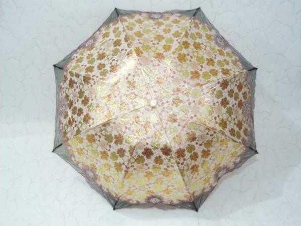 Парасолька механічна з мереживними фрагментами, рожева із золотистим 33_2_2a1, фото 1