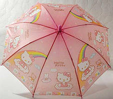 Парасолька дитяча кити 80 см 8 спиць напівавтомат світло-рожева