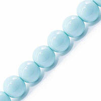 Перли бус стекл, глянець, 8 мм, блакитний (110 шт) БА000000955