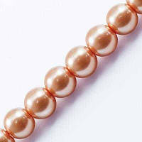 Бусини скло (перли), глянсові, круглі, 8 мм, світло-коричневий(110 шт) БА000000954