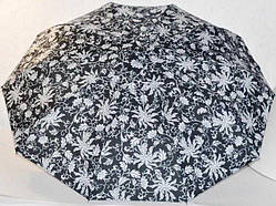 Парасолька від дощу Орхідея 115х61 см Автомат Антивітер Чорно-біла