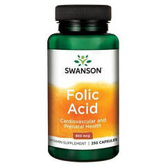 Swanson Folic Acid 800 mcg, Фолієва кислота (250 капс.)