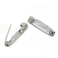 Основа для Броші 25х5 мм 10 шт Пряма Метал Колір Платина Отвори 1 мм