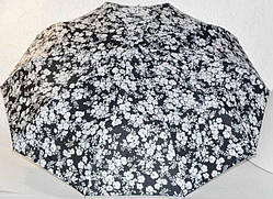 Парасолька від дощу Квіти 115х61 см Автомат Антивітер Чорно-біла