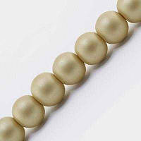 Бусини скляні під перли матові, 10 мм, світло-коричневий (85 шт.) УТ000007540