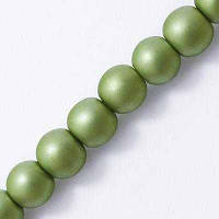 Бусини скляні під перли матові, 4 мм, зелений (215 шт.) УТ000007824