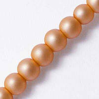 Бусини скляні під перли матові, 4 мм, оранжевий (215 шт.) УТ000007869