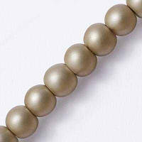 Бусини скляні під перли матові, 4 мм, світло-коричневий (215 шт.) УТ000007748