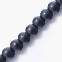 Бусини скляні під перли матові, 6 мм, темно-сірий (145 шт) УТ000007823