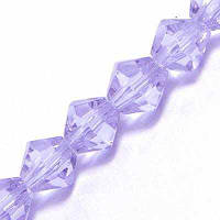 Бусини Скло Біконус Гране 8 мм, Бузковий (40 шт.) УТ0030330