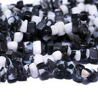 Бусини крихітки Агат Чорно-білий 6х4 мм 85 см дрібна