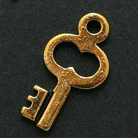 Кулон Ключ, Метал, Колір: Античне Золото, Розмір: 17х9х1мм, Отвір 1.5 мм, 20 шт (УТ000006572)