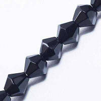 Бусини Гран Біконус 6 мм, Колір: Чорний, Діаметр: 6 мм, Отв-тіє 1 мм, 54 шт., (УТ0029313) 36_4_5