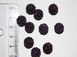 Намистини зі Стразами Шамбала 10 мм 5 шт Отвір 1,8 мм Полімерна Глина Фіолетовий