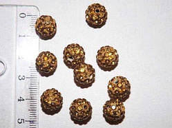 Намистини зі Стразами Шамбала 10 мм 5 шт Отвір 1,8 мм Полімерна Глина Жовтий