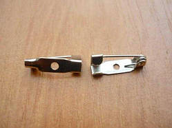 Основа для Броші 16х4мм 10 шт Пряма Метал Колір Срібло Отвори 1 мм