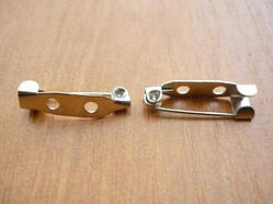 Основа для Броші 20х6мм 10 шт Пряма Метал Колір Срібло Отвори 1 мм