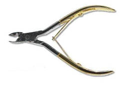 Щипчики манікюрні для кутикули Zinger білий метал ручки під золото