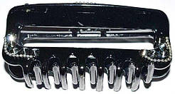 Краб для волосся, пластик, чорний стрази сірі 144_4_12(1 шт.)