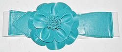 Пояс-гумка, шкірзам, бірюзовий, шир — 6 см 27_2_92a2