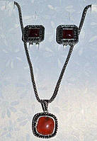 Набір сережки та кулон сердолик 5_19_14а1