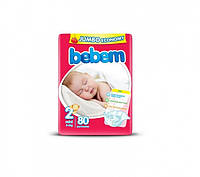 Детский подгузник BEBEM E.EAR "2" mini 3-6 кг Jumbo Pack 84 шт.