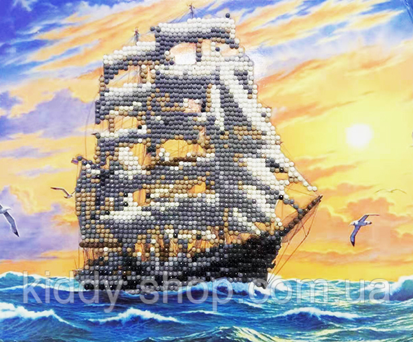 Алмазна вишивка. Картина на картоні "Вітрила" , розмір 21х25, фото 1