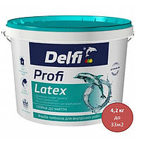 Краска интерьерная латексная Delfi Profi Latex мат белый 4,2 кг