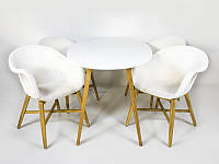 Обеденный комплект Виола Стол + 6 стульев тик, белый kt201020201