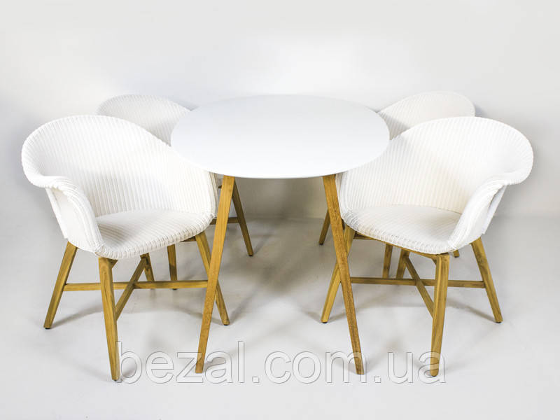 Обідній комплект Віола (стіл 4-6 стільців) твк, білий kt201020201 Стіл + 6 стільців, фото 1