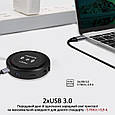 Док-станція 6-в-1 Promate CenterHub USB-C PD/10W Wireless Charger/HDMI/2xUSB 3.0/USB-C 3.1/RJ45 Black (centerhub.black), фото 6