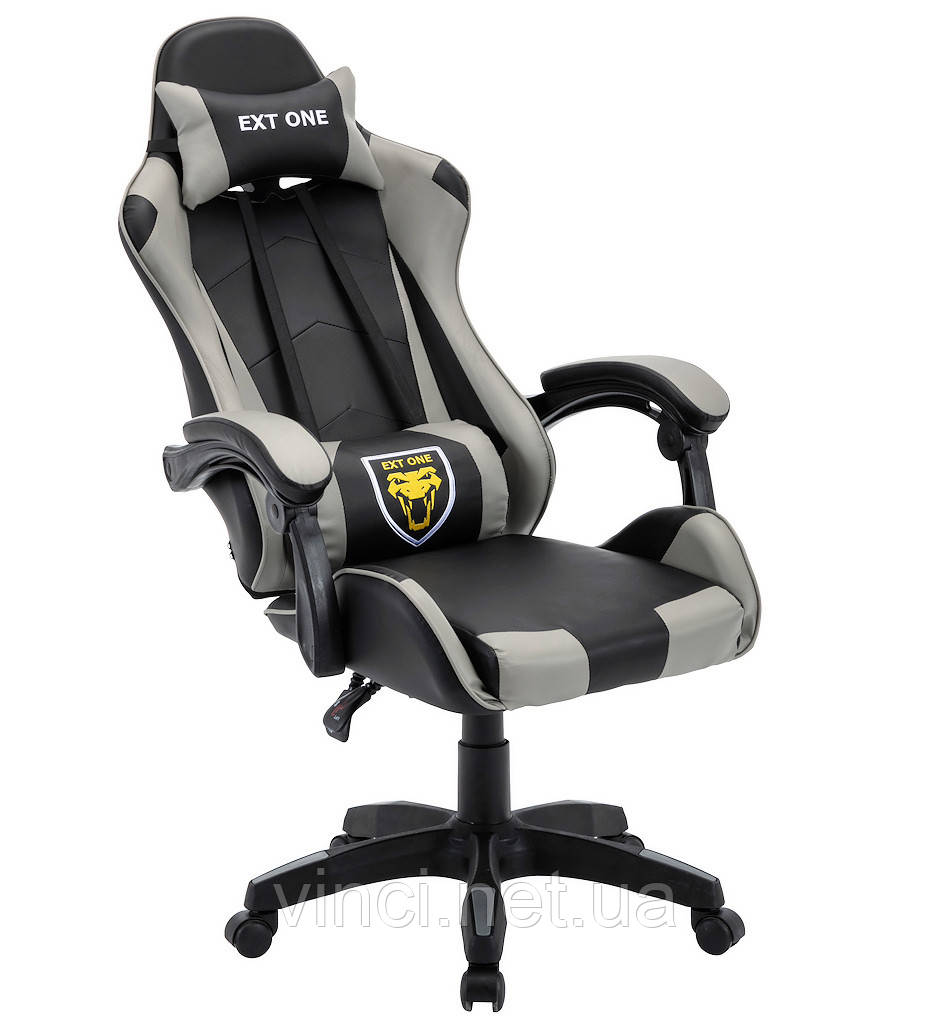 Поворотне крісло з подушками EXT ONE Gray Офисное кресло компьютерное Стул игровой Кресло спорт ігрове крісло, фото 1