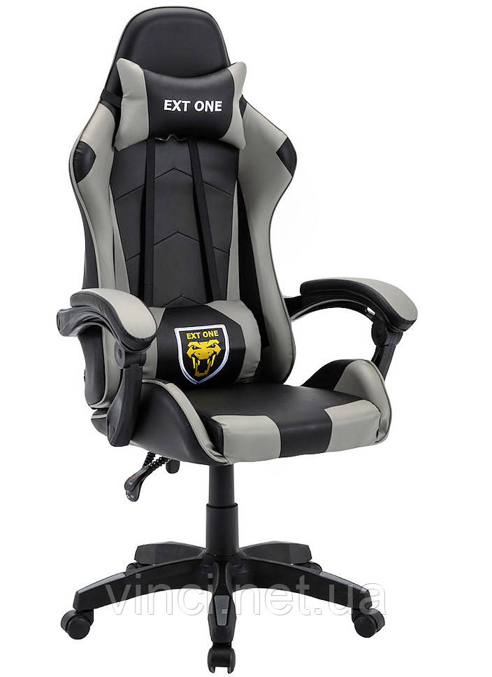 Крісло геймерське EXT ONE сіре Ігрове крісло Спортивное компьютерное кресло кресло игровое компьютерное Стул, фото 1