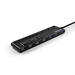 USB-хаб Promate MasterHub 4xUSB 3.0 + 6xUSB 2.0 Black (Уцінка) (ch_masterhub.black)