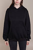 Худі жіноче однотонне з капюшоном GBI чорний p.XXL (12720)