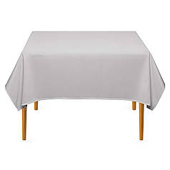 Скатертина на стіл тканинна квадратна 145см х 145см габардинова світло сіра  Atteks - 1437