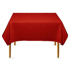 Скатертина тканинна на стіл квадратна 145см х 145см габардинова червона Atteks - 1415