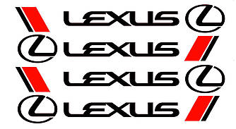 Наклейки на ручки авто Lexus (4 шт) Black