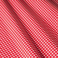Декоративная ткань для штор, подушек, покрывал, скатертей в клетку красного цвета тефлон Турция