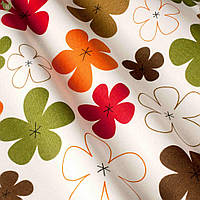 Декоративная ткань для штор, подушек, скатертей, разноцветные цветы с тефлоном