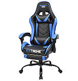Крісло Ігрове з підставкою і подушками Extreme ROCKET Blue Геймерское кресло Игровое кресло Геймерське крісло, фото 8